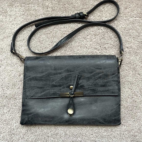 Distressed Black Crossbody Bag - Picture 1 of 2